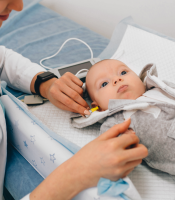 Baby having a hearing test