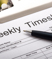 Weekly timesheet and pen